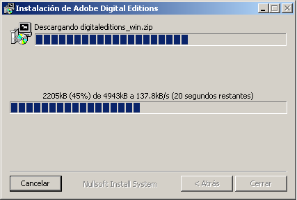 Programa de instalacin de Adobe Digital Editions